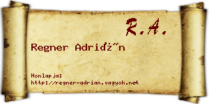 Regner Adrián névjegykártya
